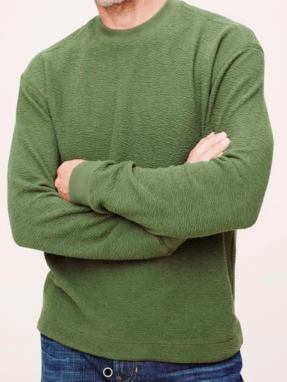 Banana Republic Green Fitted Crew Long Sleeves Tshirt 100% Cotton Size S New